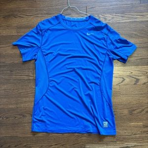 Nike Pro Combat Large Dri Fit T Shirt Blue